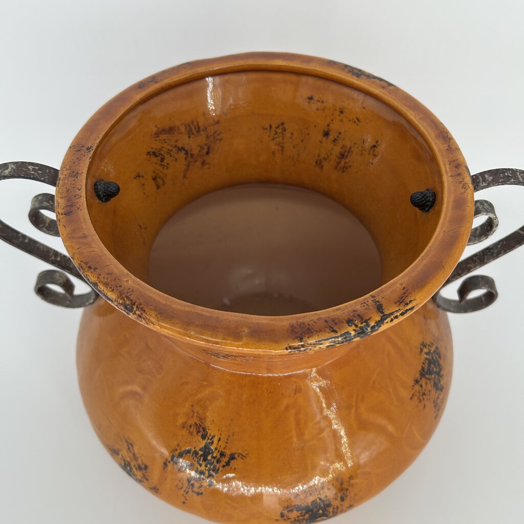 Scroll Handled Distressed Pot