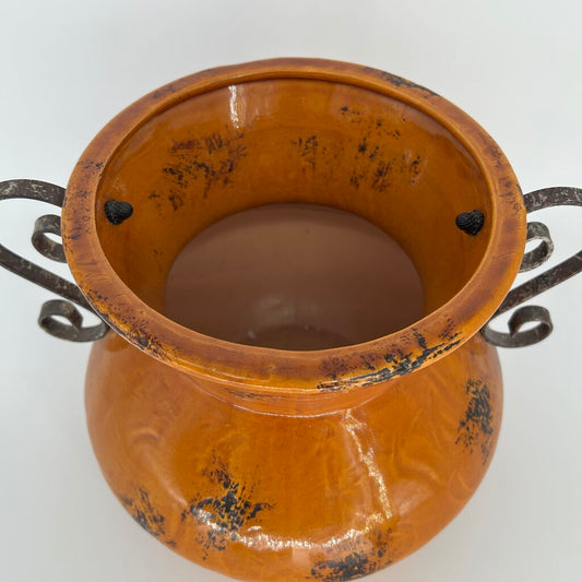 Scroll Handled Distressed Pot