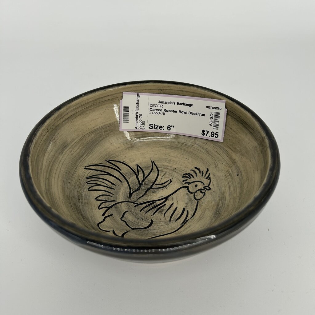 Carved Rooster Bowl