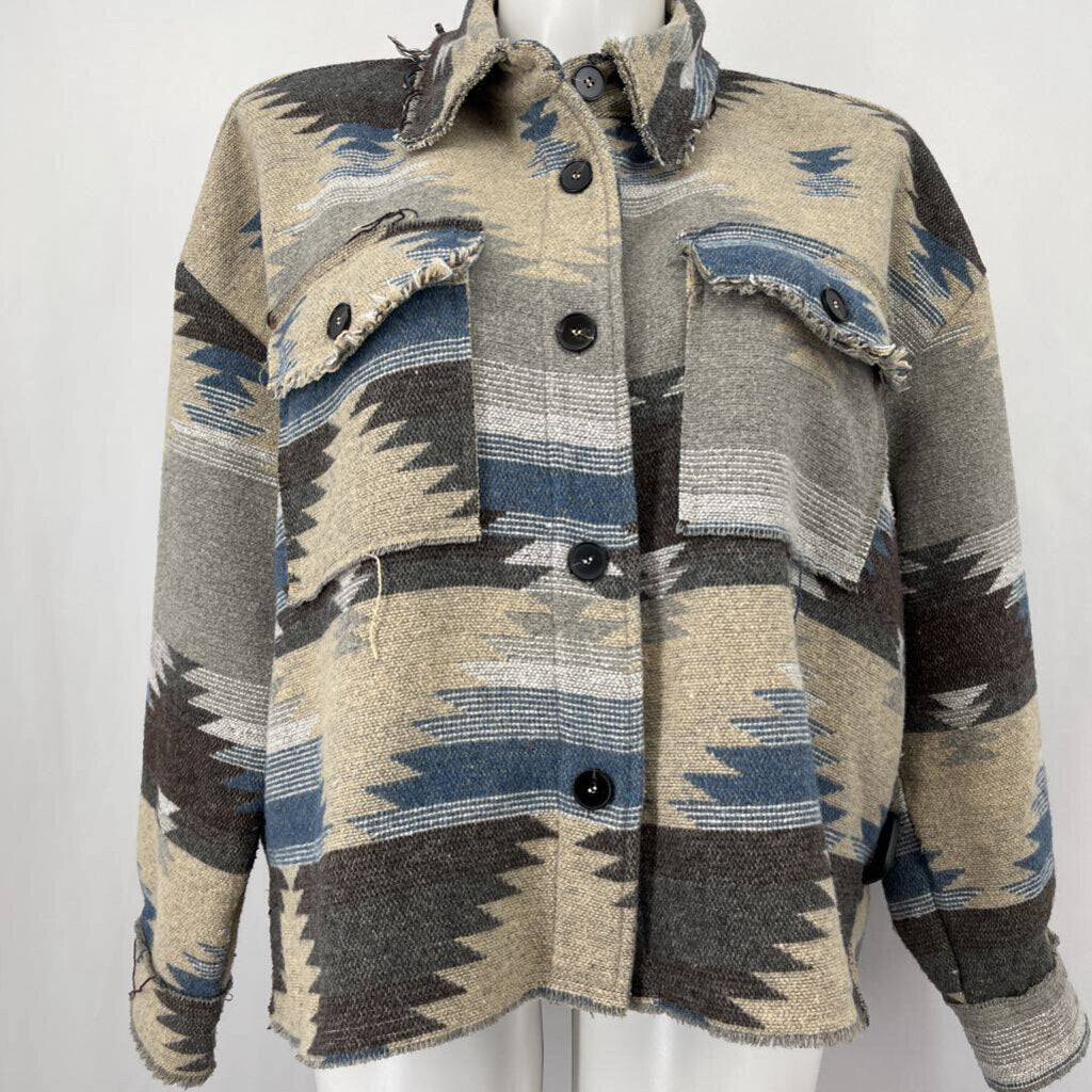 La Miel Aztec Print Shacket