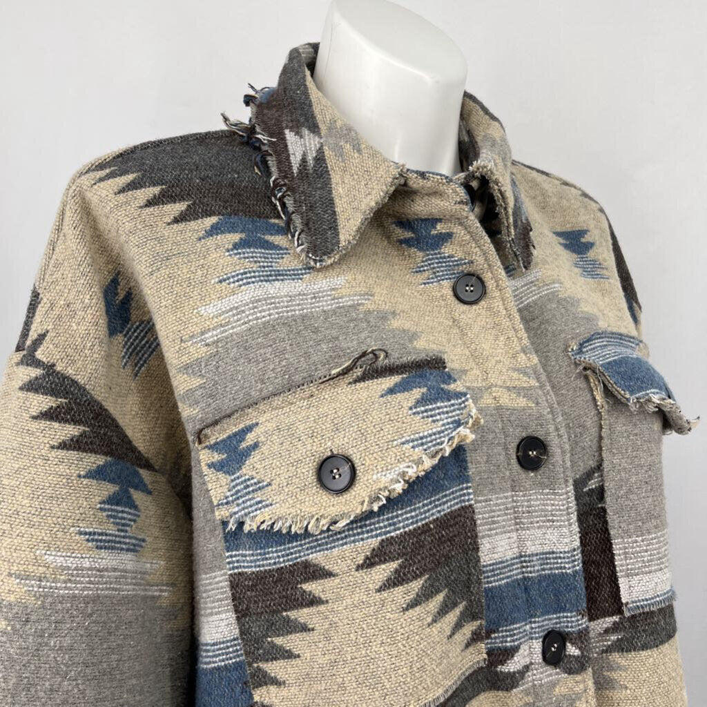 La Miel Aztec Print Shacket