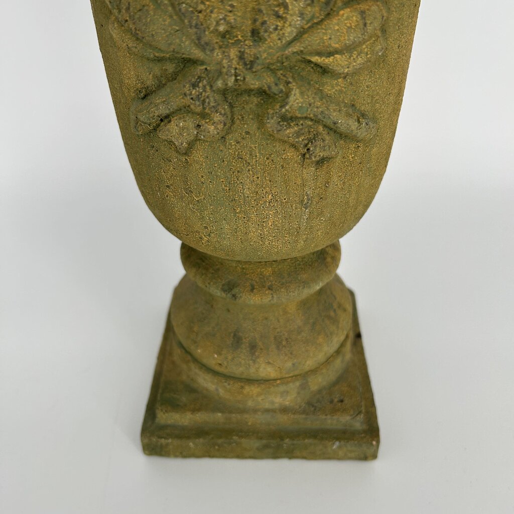 Etched Stone Pedestal Vase