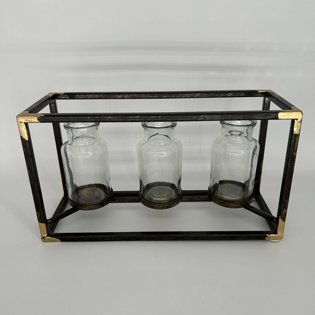 Metal Framed Bud Vases