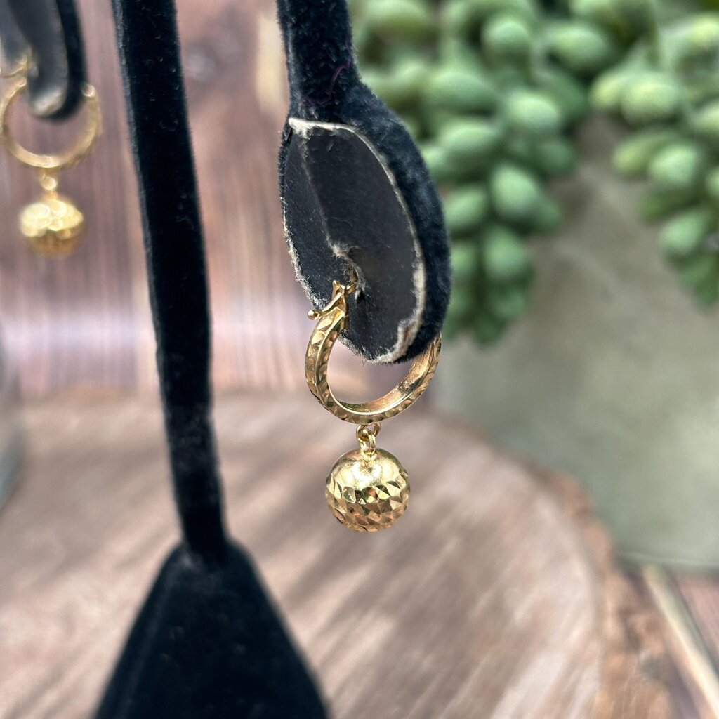 14k Ball Hoop Earrings