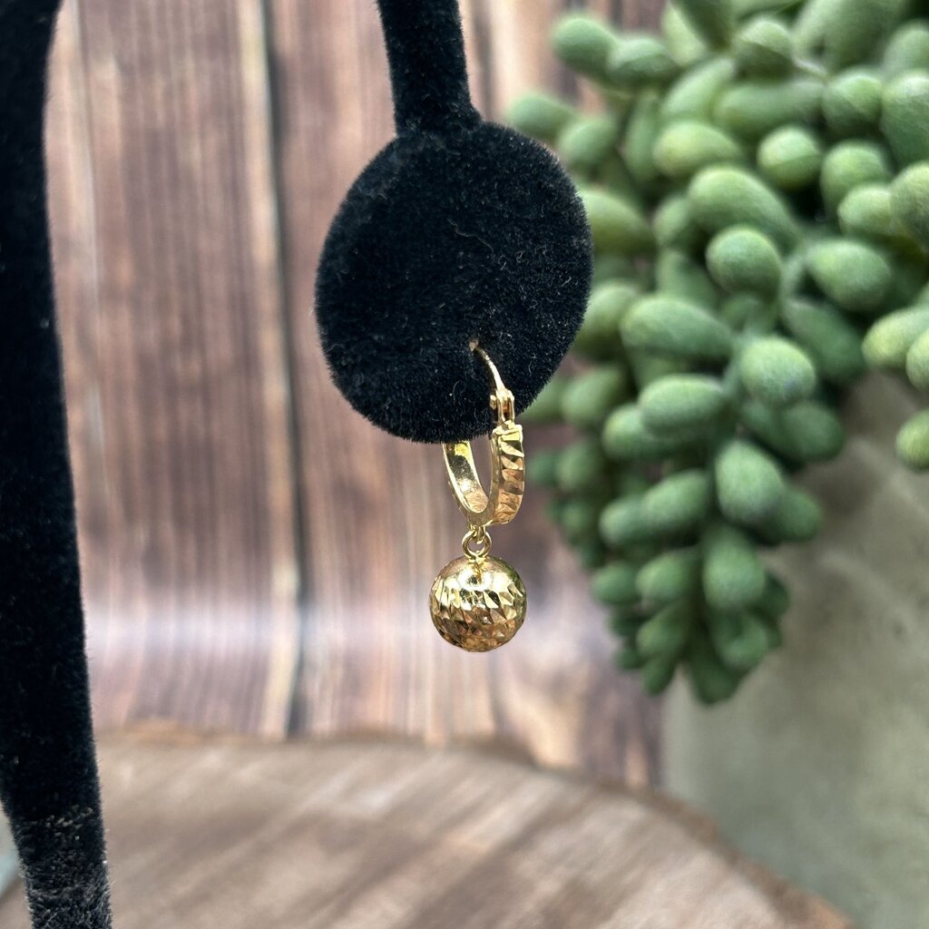 14k Ball Hoop Earrings