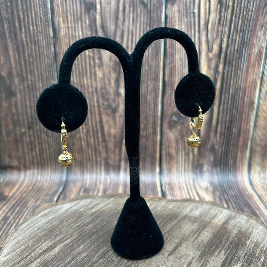 14k Ball Hoop Earrings