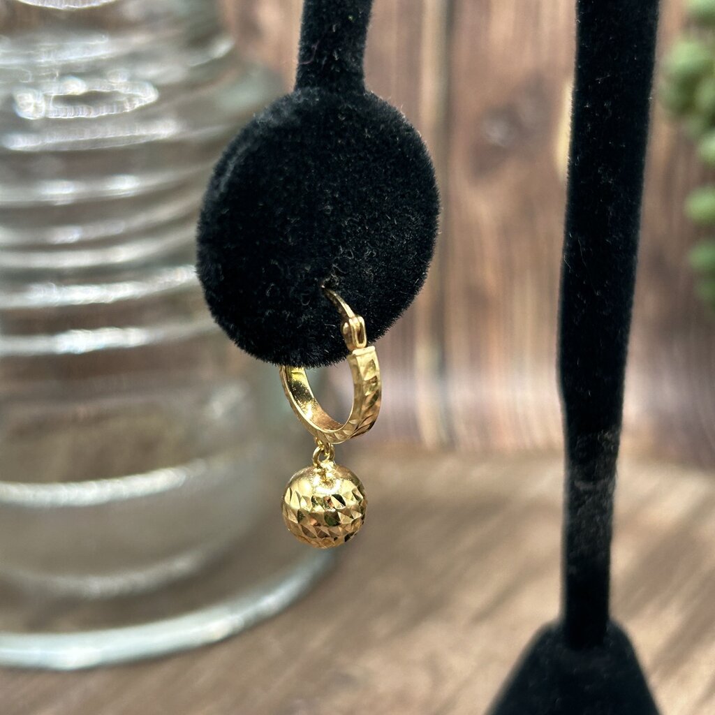 14k Ball Hoop Earrings