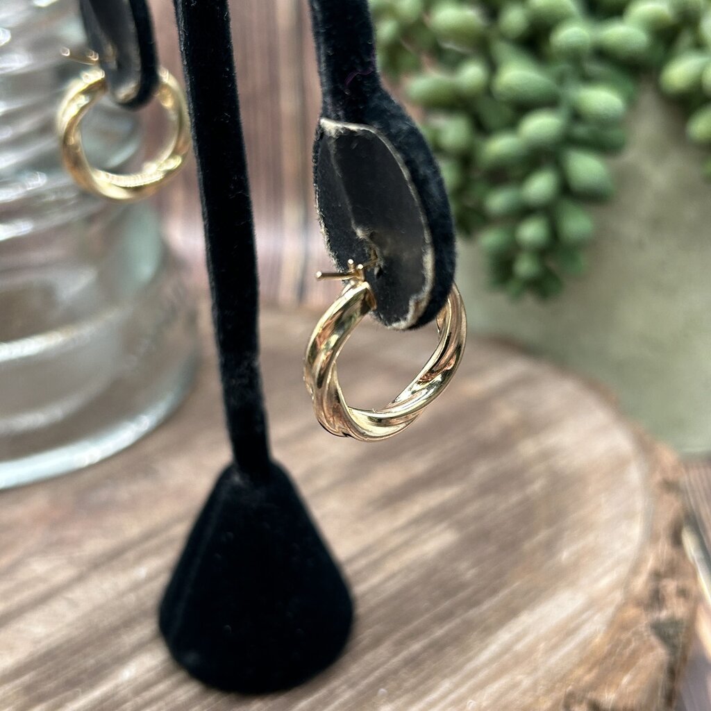 14k Twist Hoop Earrings