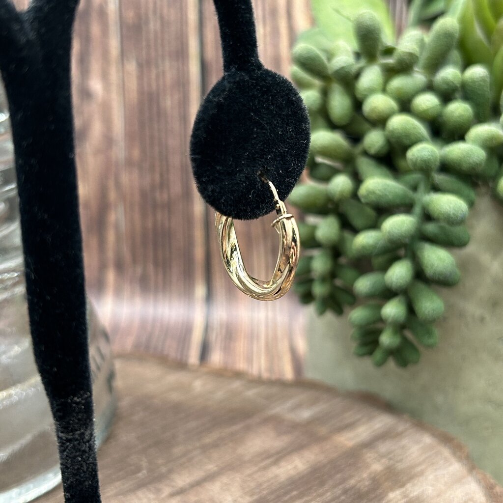 14k Twist Hoop Earrings