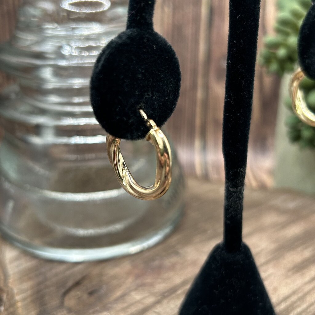 14k Twist Hoop Earrings