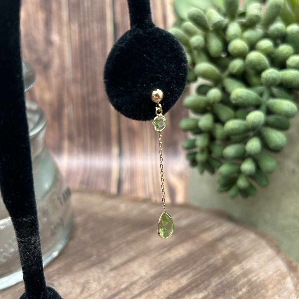 14k Peridot Drop Earrings