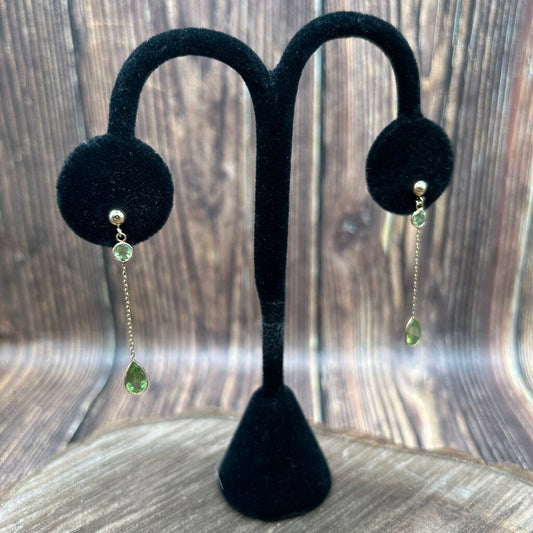 14k Peridot Drop Earrings