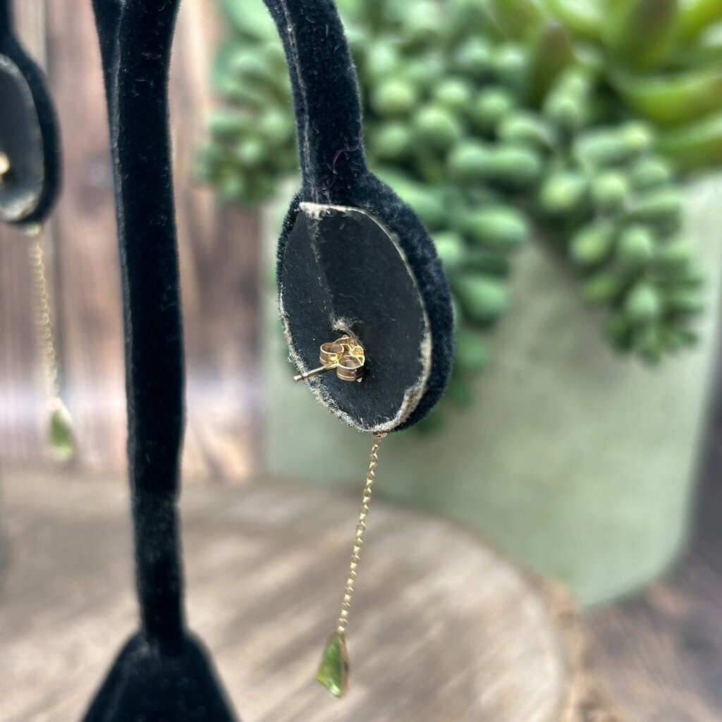 14k Peridot Drop Earrings