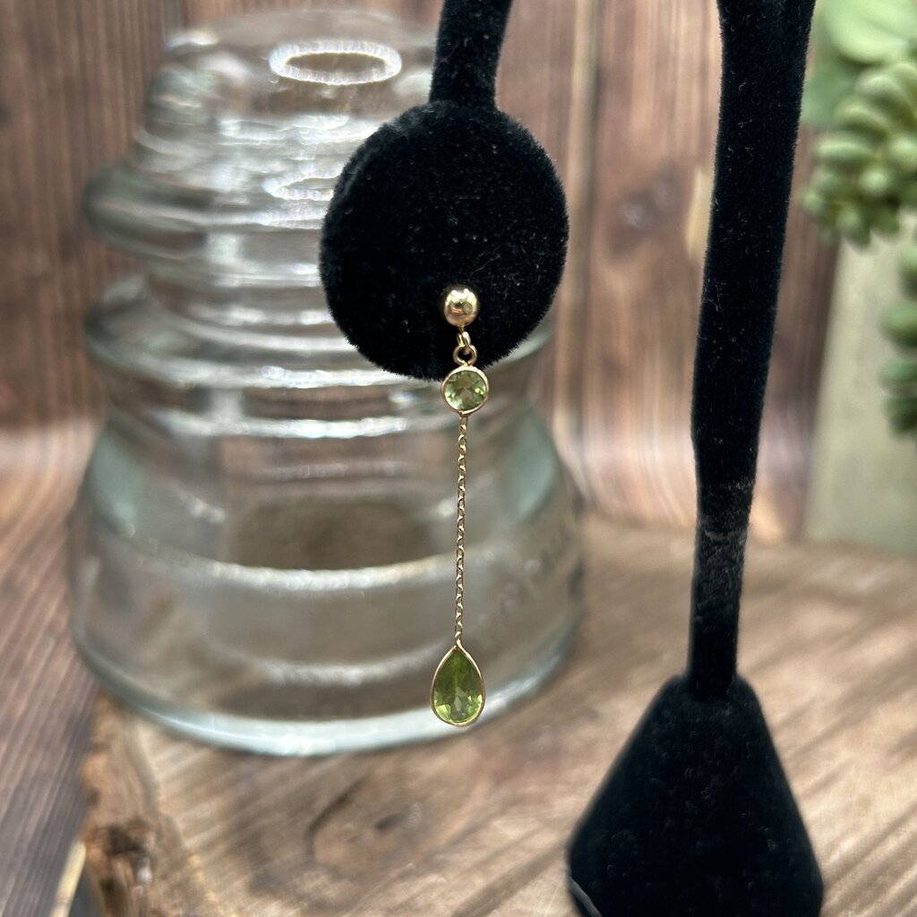 14k Peridot Drop Earrings
