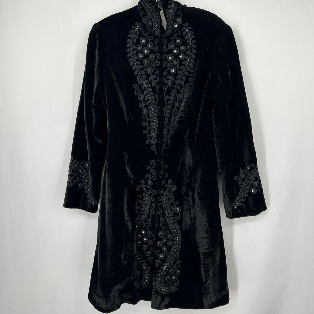 Soft Surroundings Velvet Beaded Coat