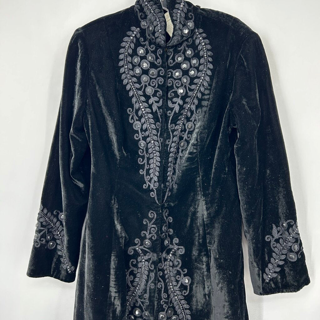 Soft Surroundings Velvet Beaded Coat