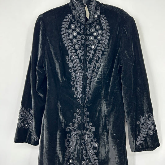 Soft Surroundings Velvet Beaded Coat