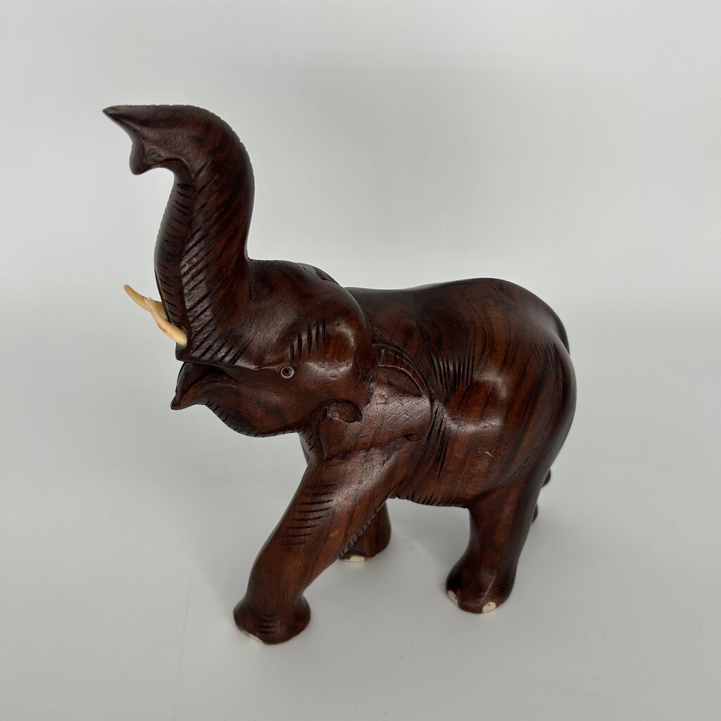 Carved Wooden Elephant Figure