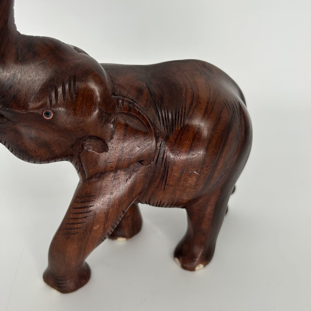 Carved Wooden Elephant Figure