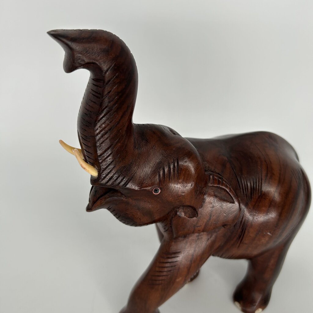 Carved Wooden Elephant Figure