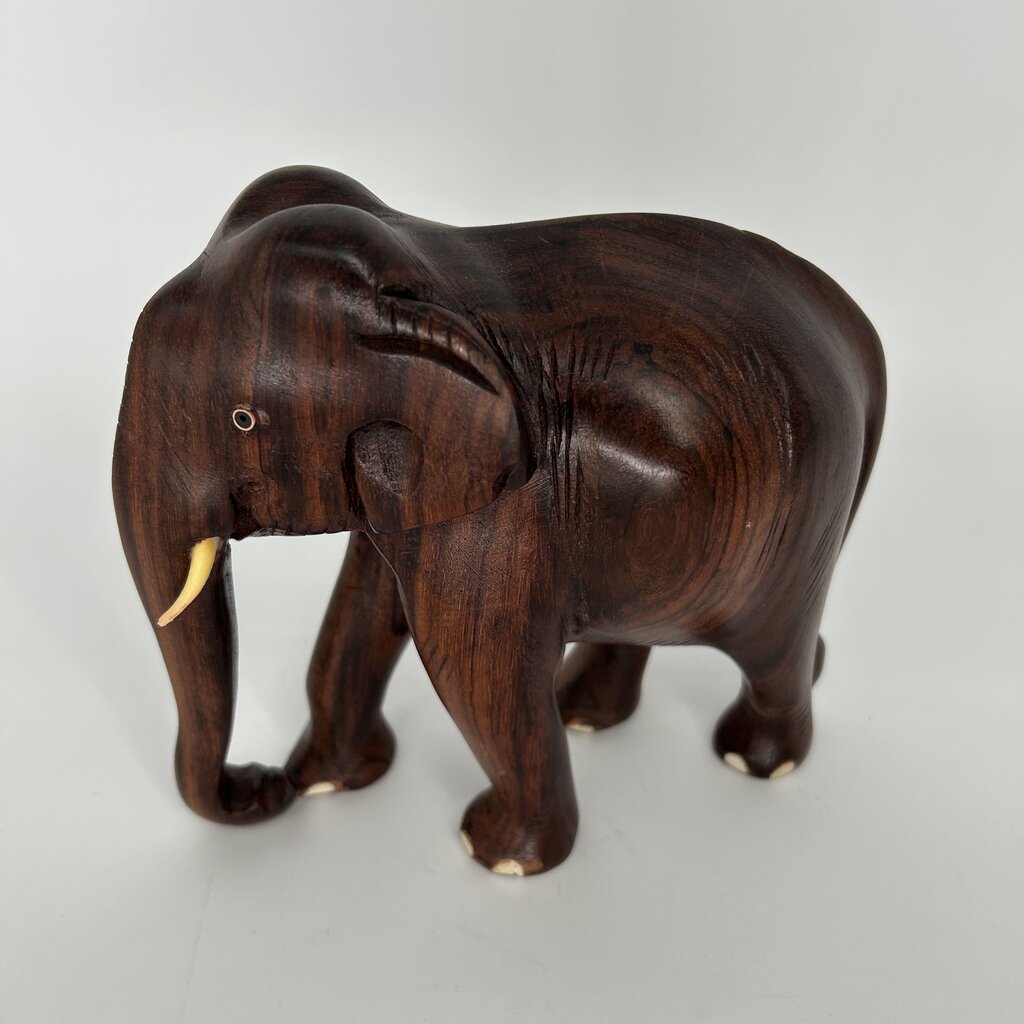 Carved Wooden Elephant Figure
