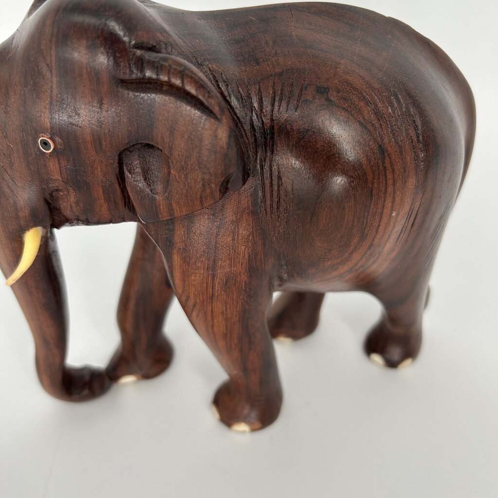 Carved Wooden Elephant Figure