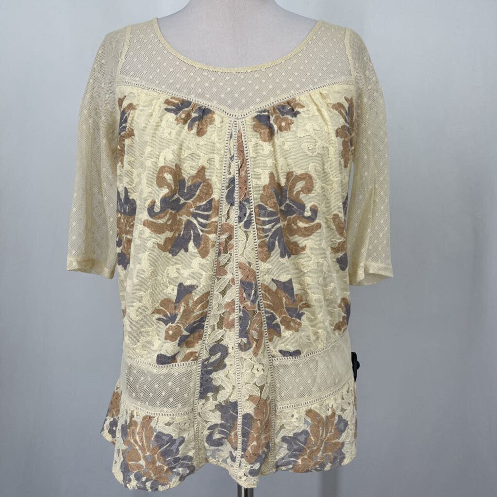 Meadow Rue S/s Lace Floral Shirt