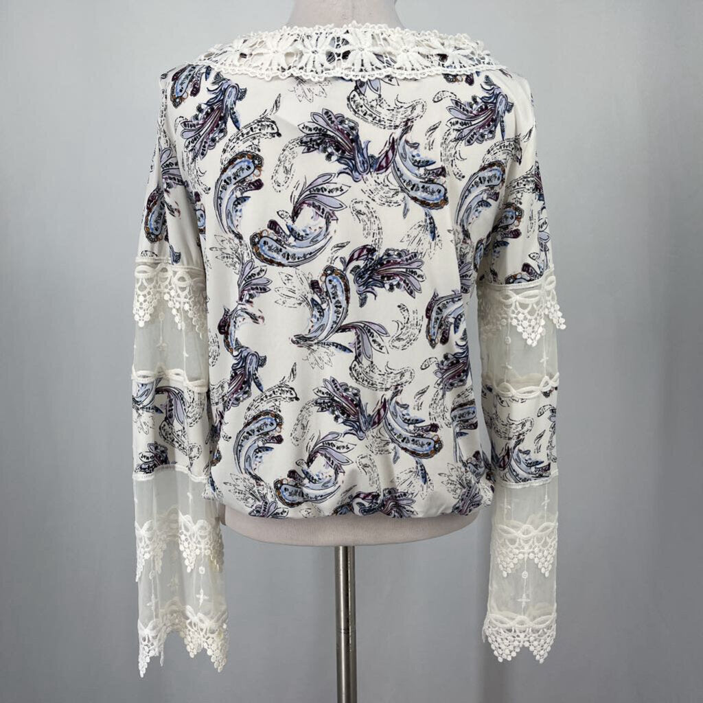 WHBM L/s Lace & Floral Shirt