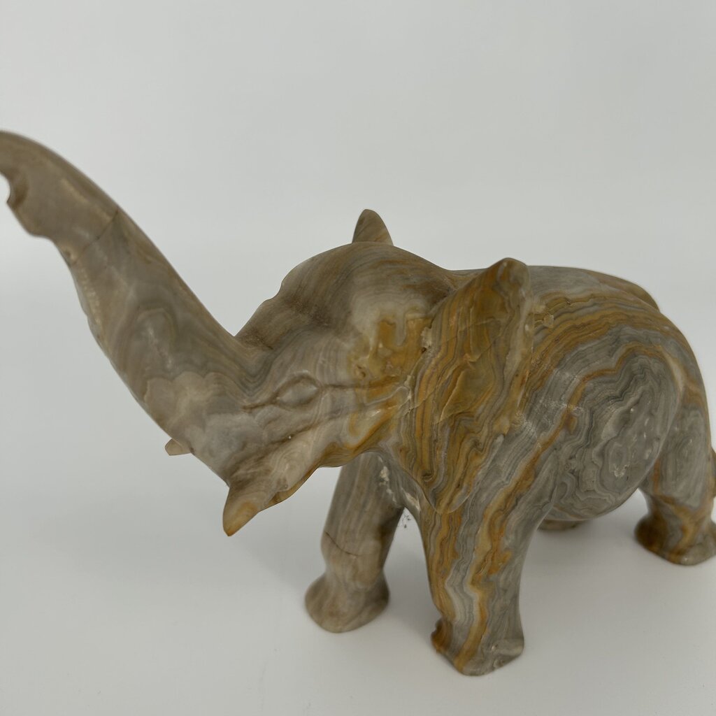 Banded Onyx Elephant Figure