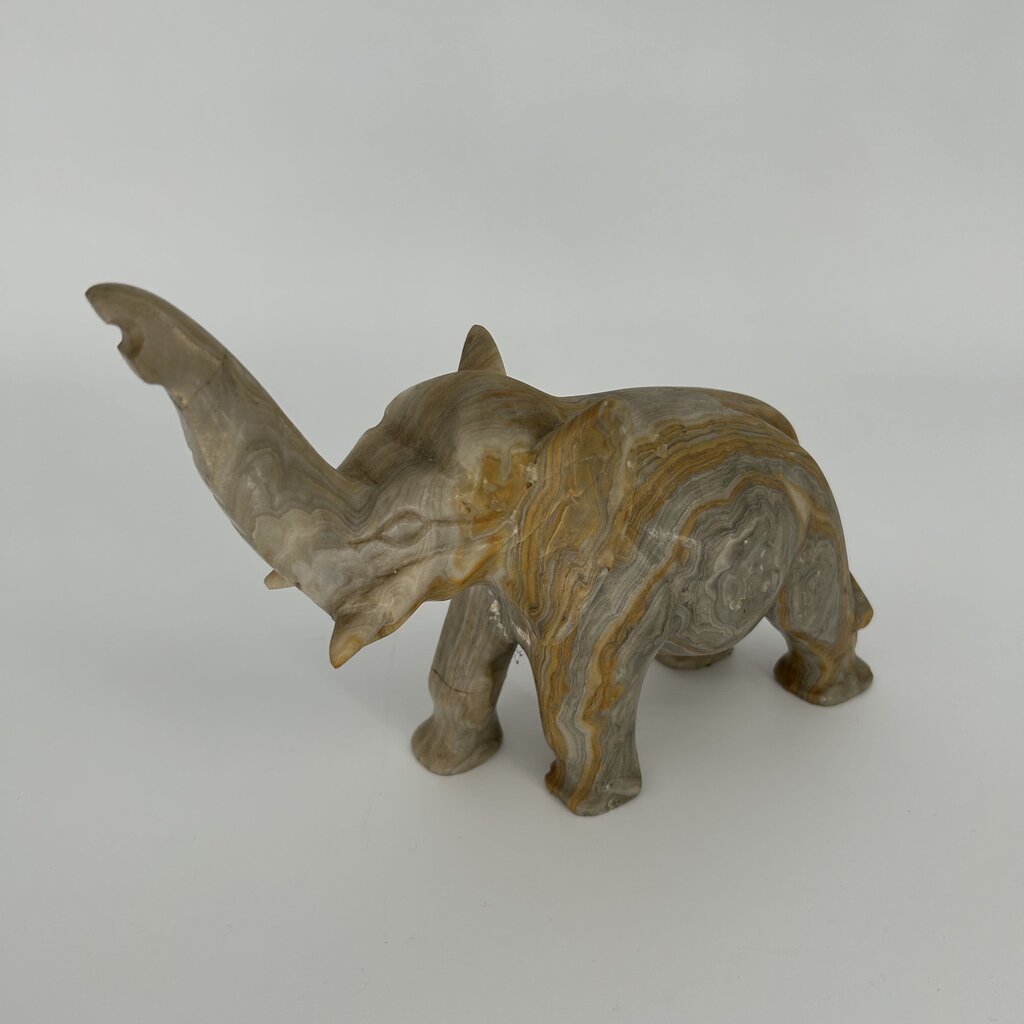 Banded Onyx Elephant Figure