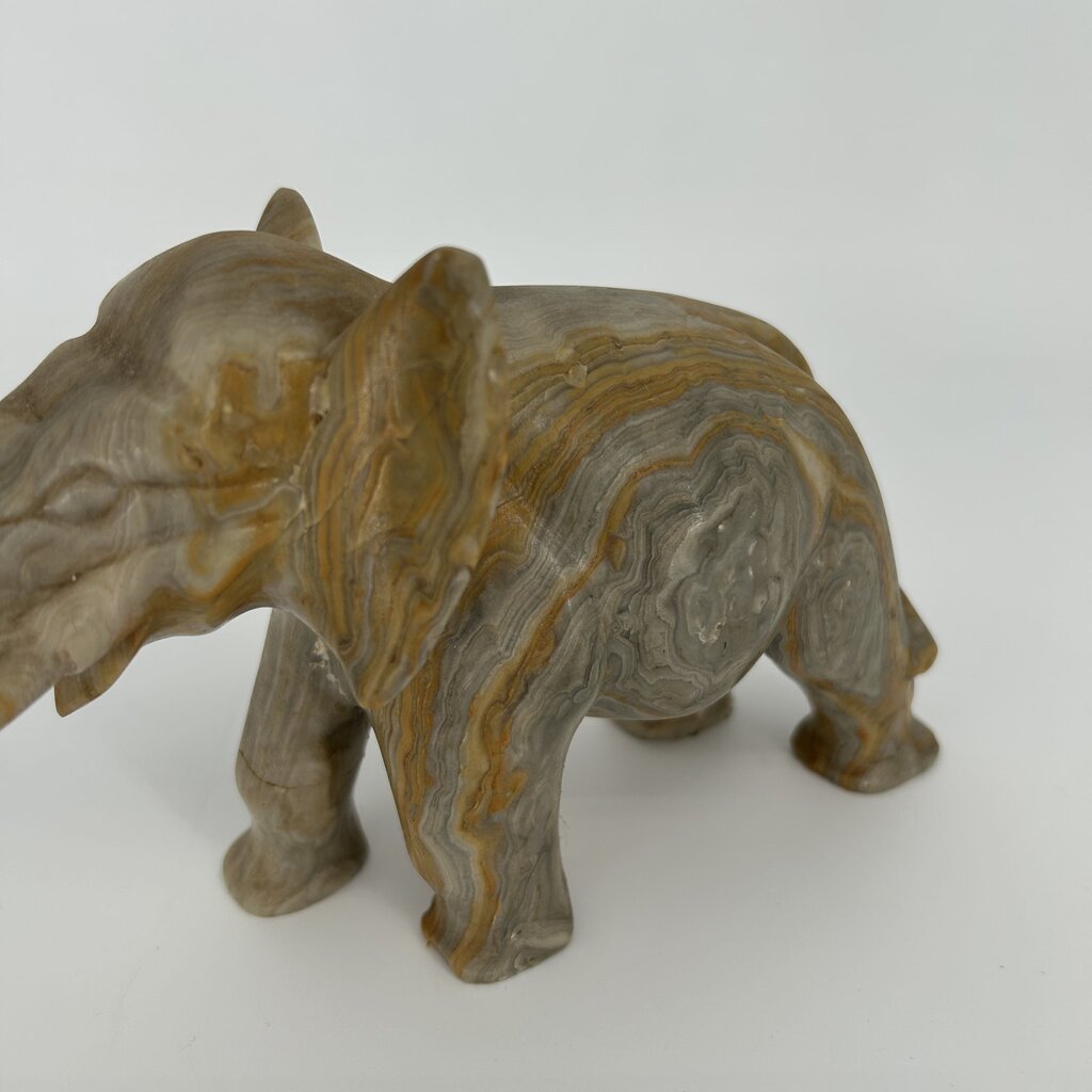 Banded Onyx Elephant Figure