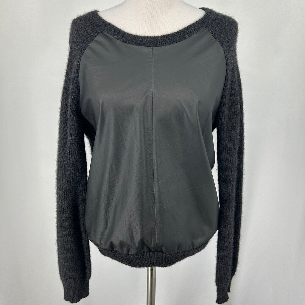Cashmere & Leather L/s Sweater