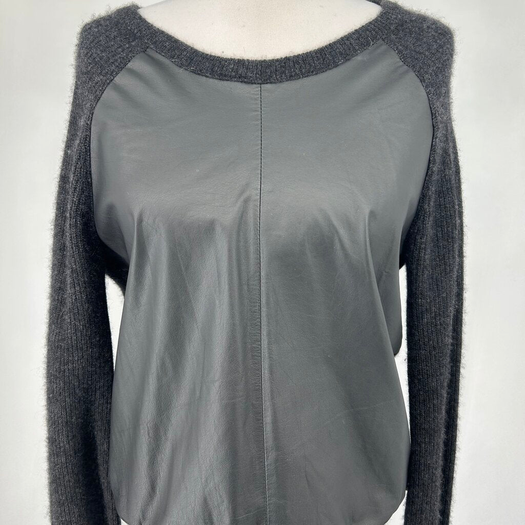 Cashmere & Leather L/s Sweater