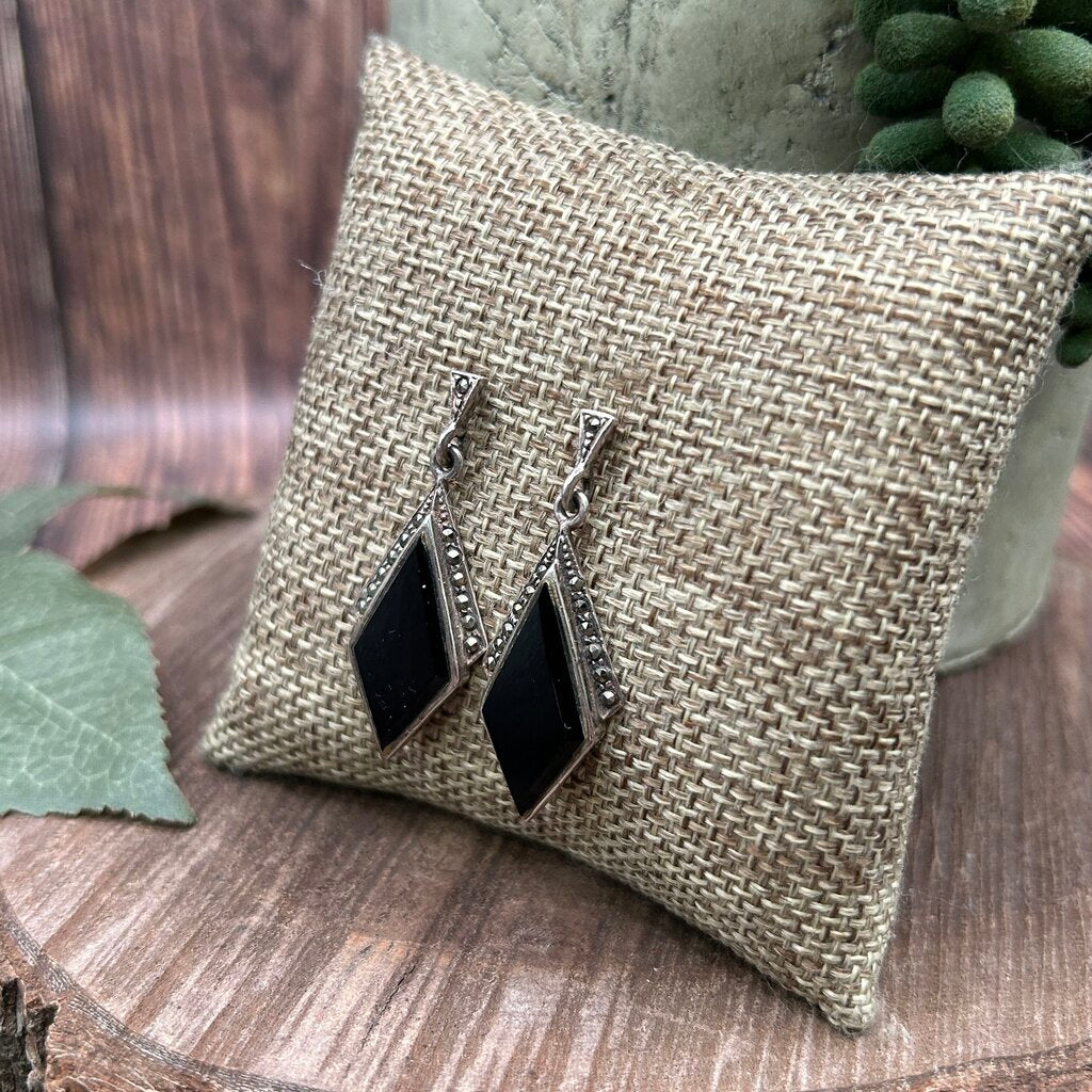 Sterling Onyx Earrings