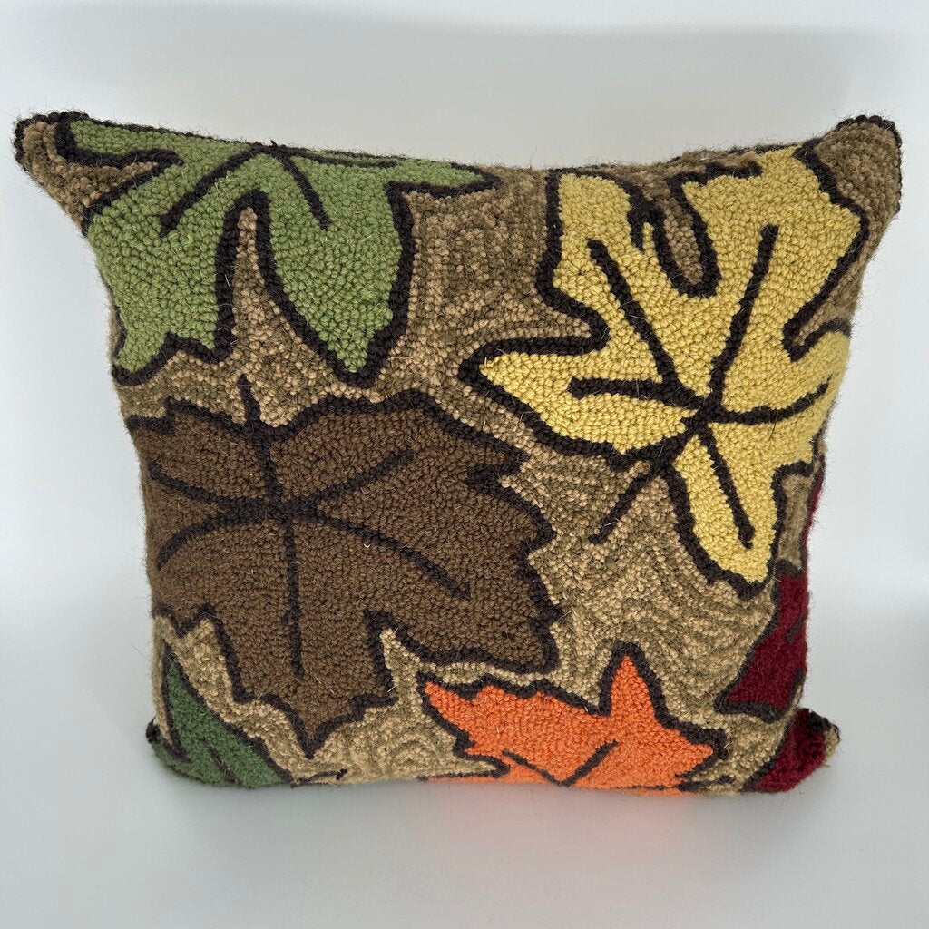 Latch-Hook Leaf Pillow