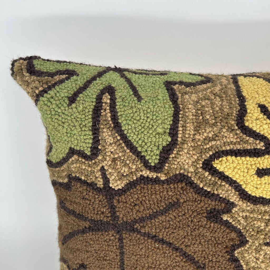 Latch-Hook Leaf Pillow