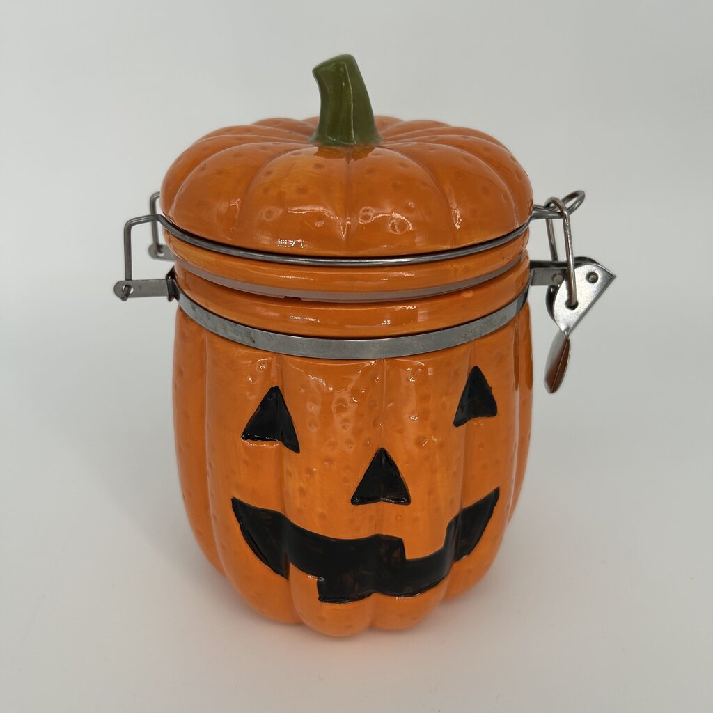 Ceramic Jack O Lantern Canister