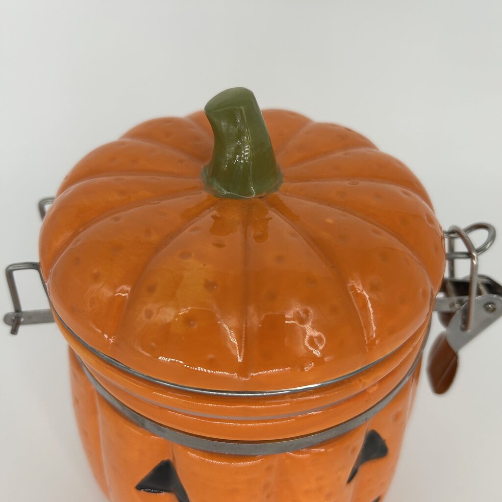 Ceramic Jack O Lantern Canister
