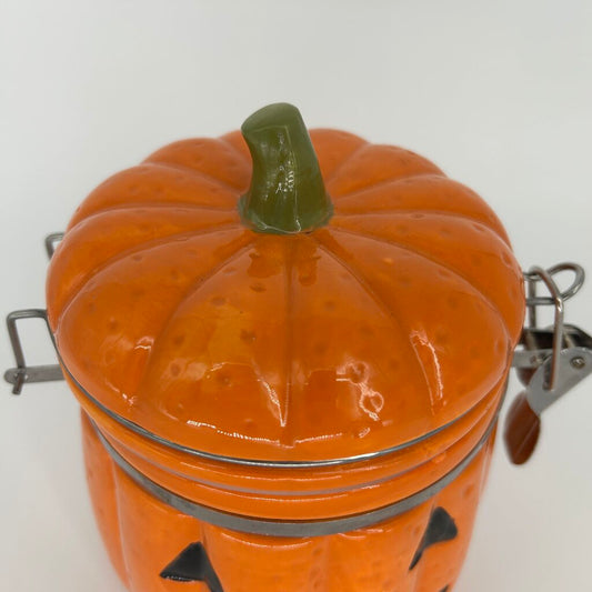 Ceramic Jack O Lantern Canister