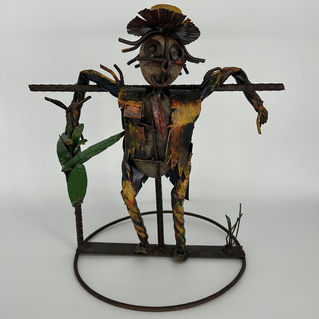 Metal Scarecrow on Stand