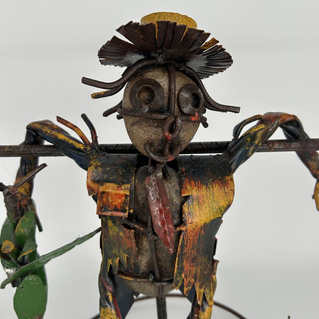 Metal Scarecrow on Stand