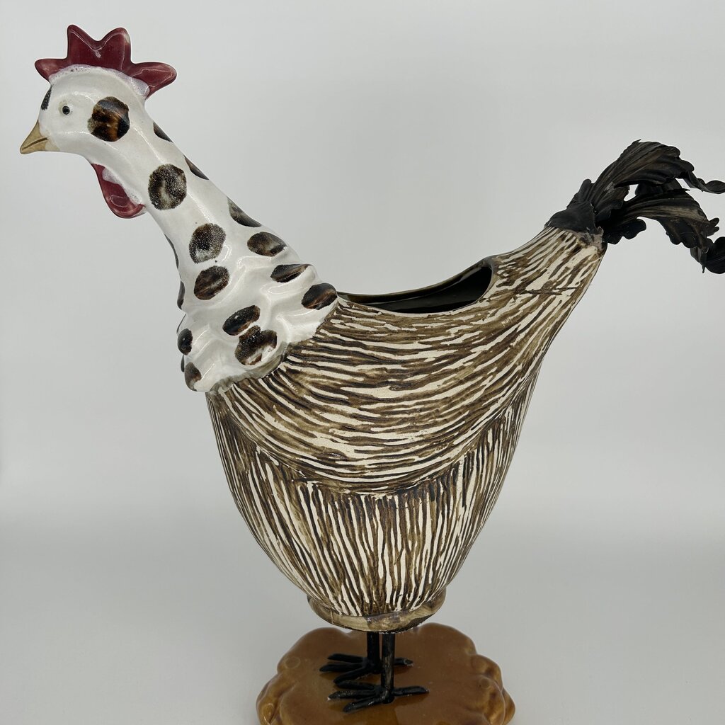 Ceramic Chicken Pot on Stand