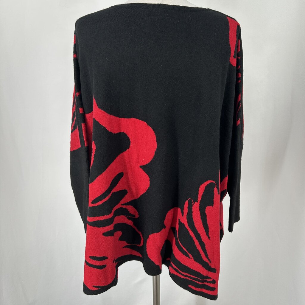 Chicos 3/4 Slv Floral Sweater