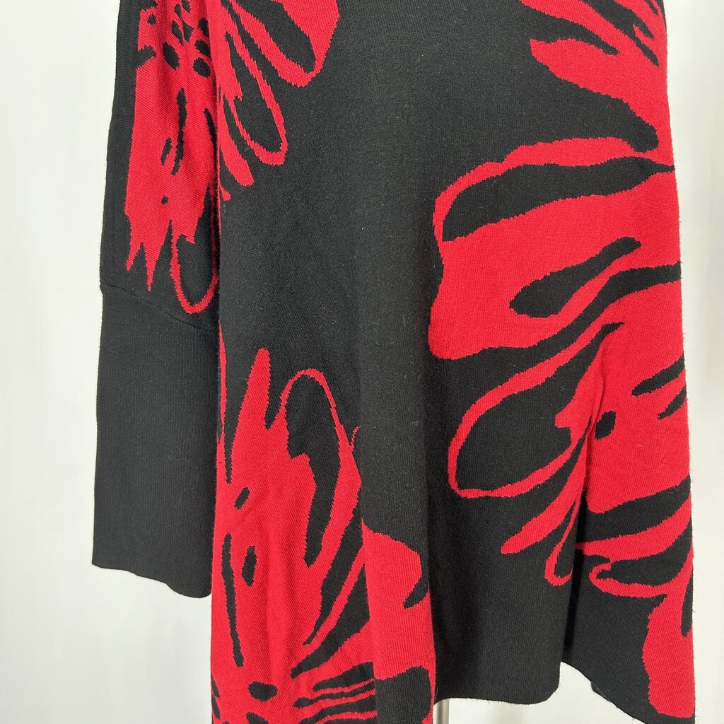 Chicos 3/4 Slv Floral Sweater