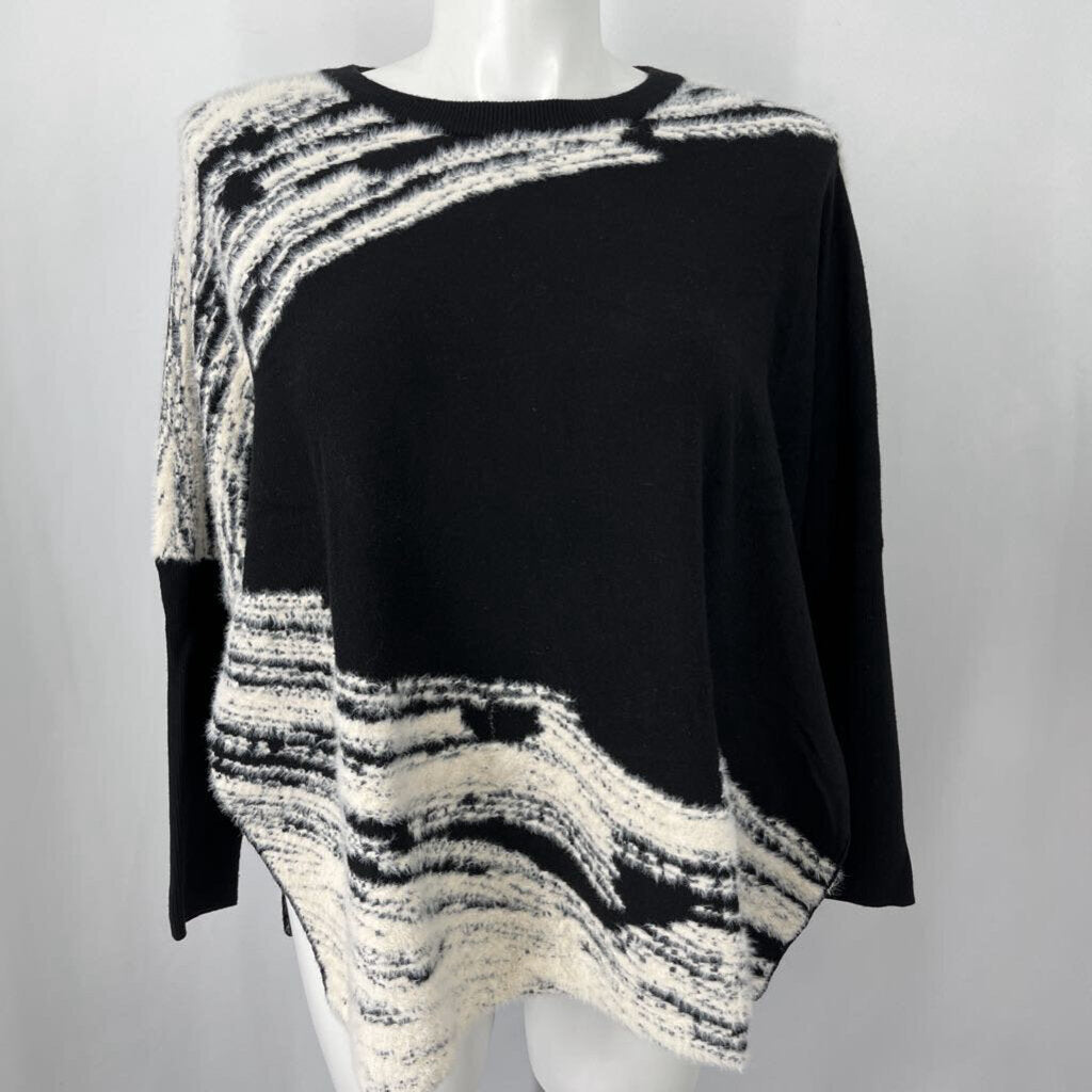Chicos 3/4 Slv Stripe Sweater