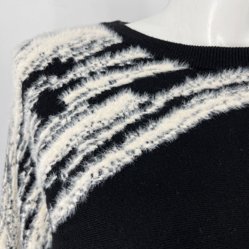 Chicos 3/4 Slv Stripe Sweater