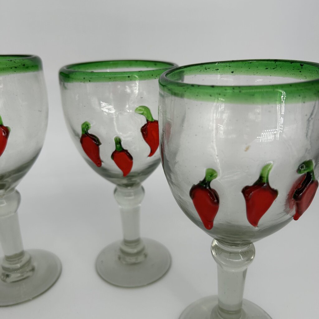 Chili Pepper Wine Glass Set