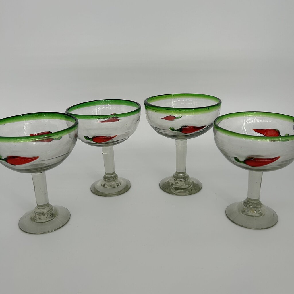 Chili Pepper Margarita Glass Set