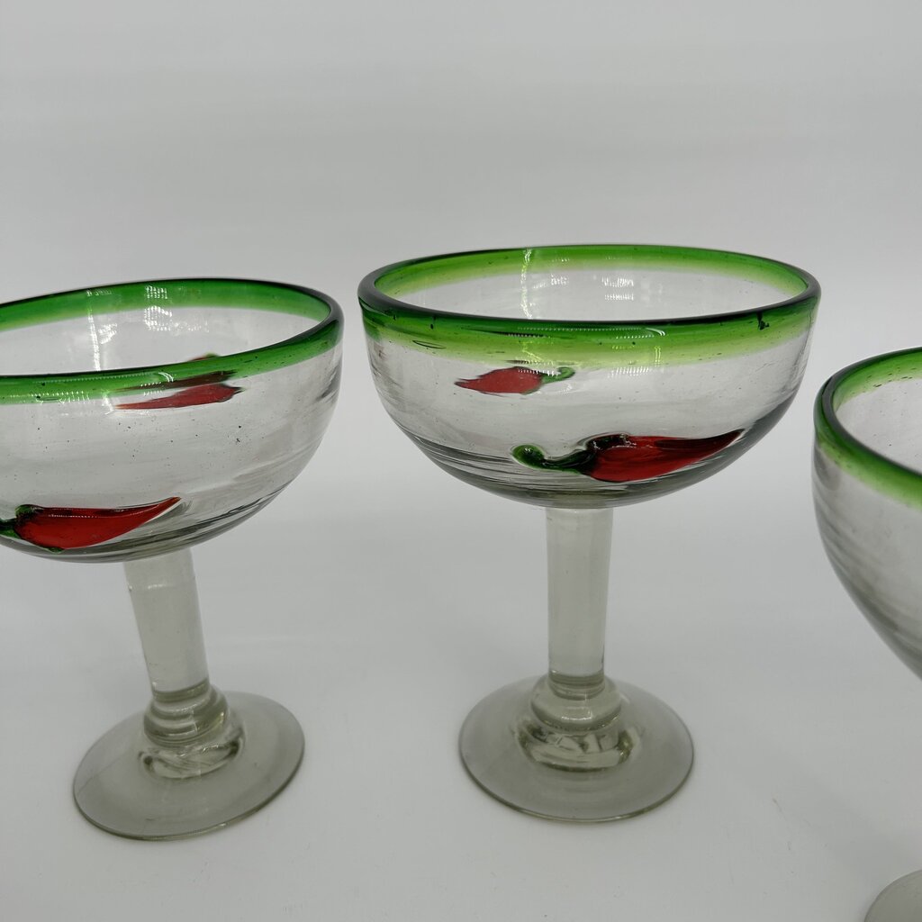 Chili Pepper Margarita Glass Set