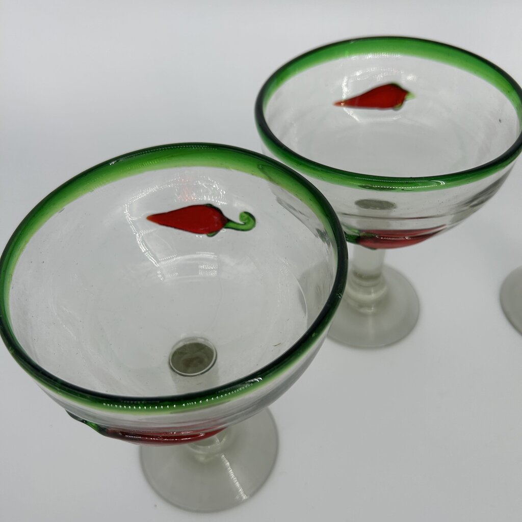 Chili Pepper Margarita Glass Set